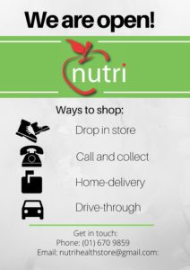 Nutri We are open! Ways to shop